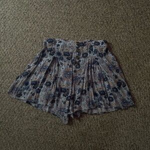 American Eagle Outfitters Floral Flowey Shorts with Button Detail